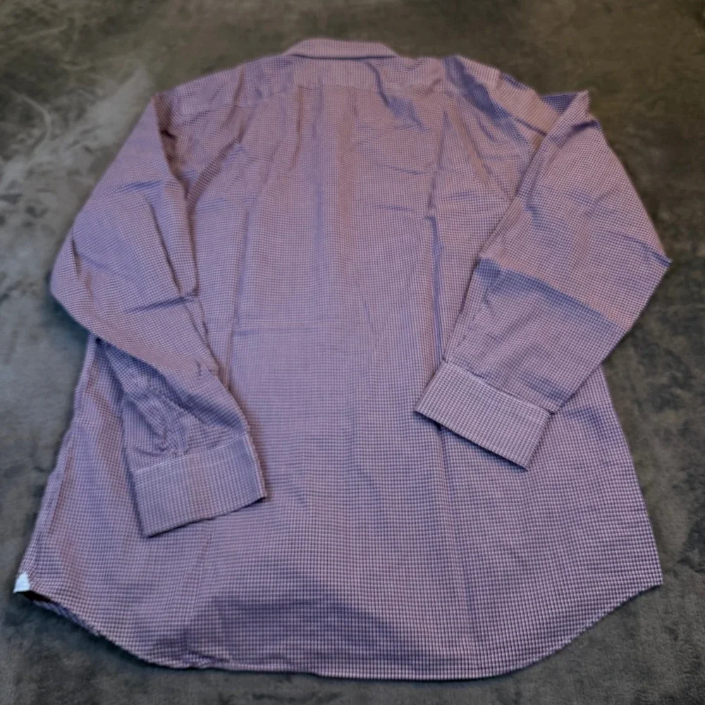 Banana Republic Grant Fit Button Up Shirt Mens Large Purple Gingham Stretch
